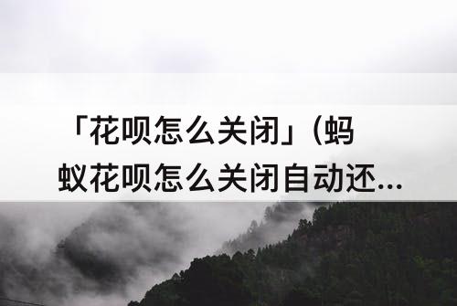 「花呗怎么关闭」(蚂蚁花呗怎么关闭自动还款)
