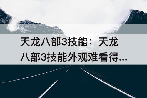 天龙八部3技能：天龙八部3技能外观难看得很