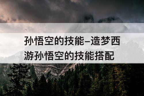 孙悟空的技能-造梦西游孙悟空的技能搭配