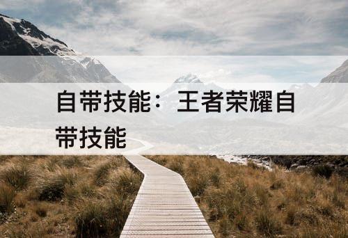 自带技能：王者荣耀自带技能