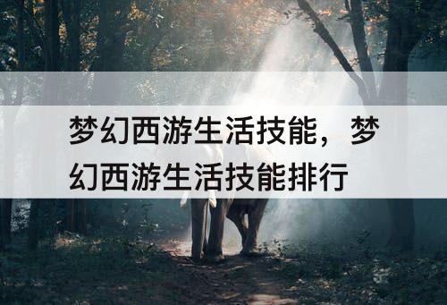 梦幻西游生活技能，梦幻西游生活技能排行