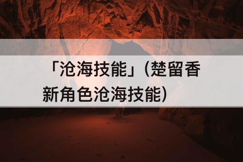 「沧海技能」(楚留香新角色沧海技能)