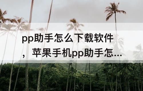 pp助手怎么下载软件，苹果手机pp助手怎么下载软件