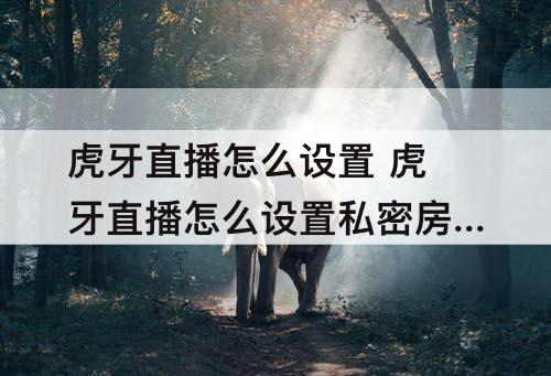 虎牙直播怎么设置 虎牙直播怎么设置私密房间