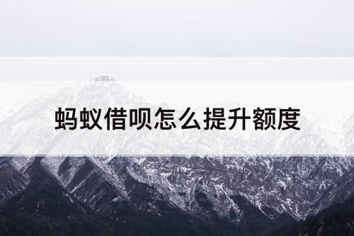 蚂蚁借呗怎么提升额度