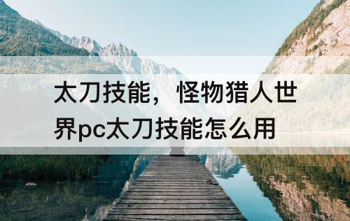 太刀技能，怪物猎人世界pc太刀技能怎么用