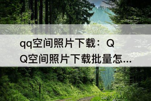 qq空间照片下载：QQ空间照片下载批量怎么显示照片下载着