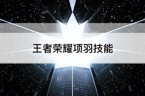 王者荣耀项羽技能