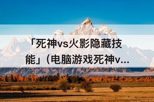 「死神vs火影隐藏技能」(电脑游戏死神vs火影隐藏技能)