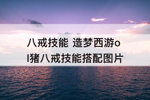 八戒技能 造梦西游ol猪八戒技能搭配图片