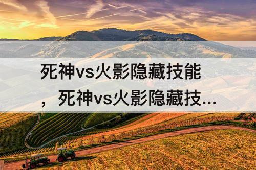 死神vs火影隐藏技能，死神vs火影隐藏技能大全3.5