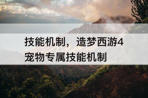 技能机制，造梦西游4宠物专属技能机制