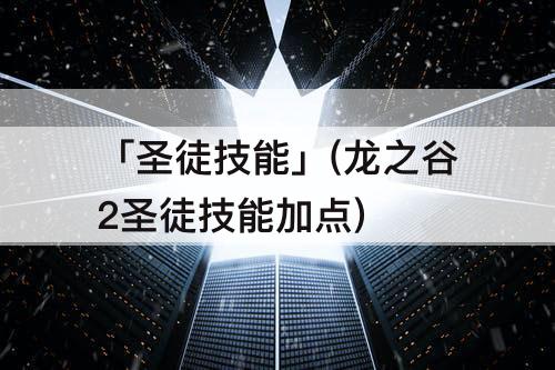 「圣徒技能」(龙之谷2圣徒技能加点)