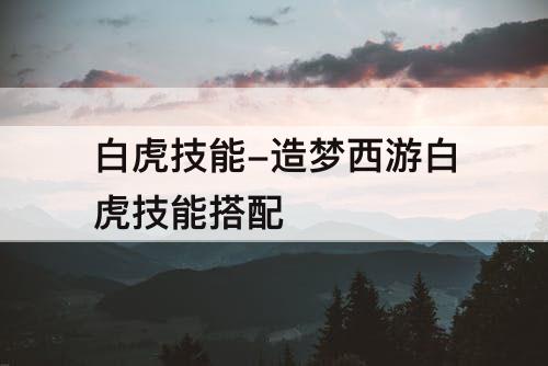 白虎技能-造梦西游白虎技能搭配