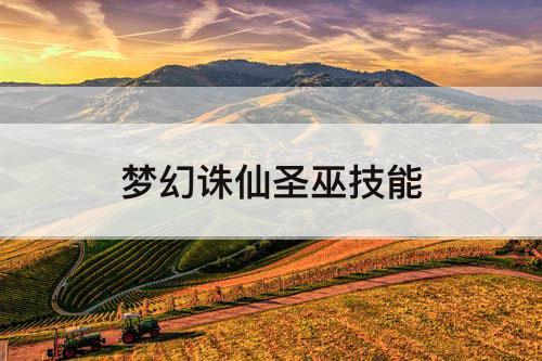 梦幻诛仙圣巫技能