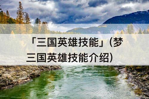 「三国英雄技能」(梦三国英雄技能介绍)