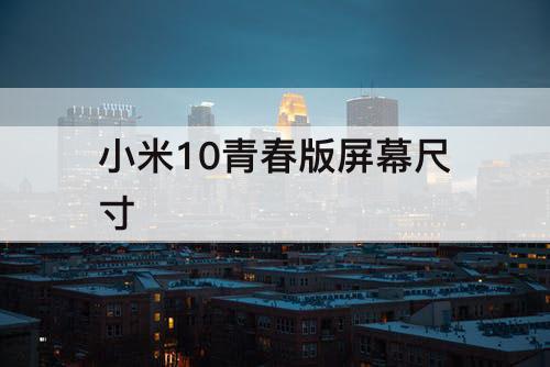 小米10青春版屏幕尺寸