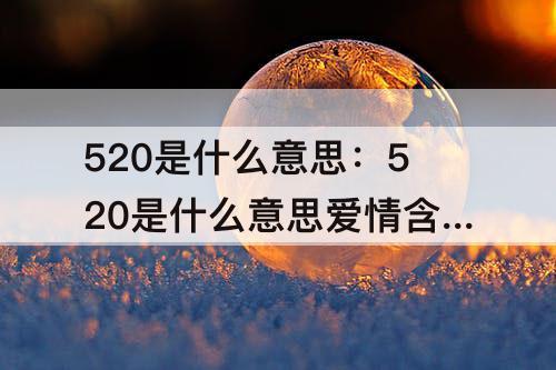 520是什么意思：520是什么意思爱情含义