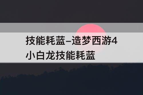 技能耗蓝-造梦西游4小白龙技能耗蓝
