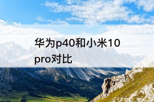华为p40和小米10pro对比