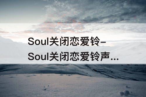 Soul关闭恋爱铃-Soul关闭恋爱铃声音