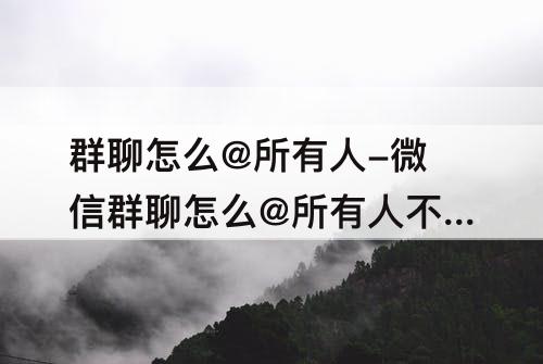 群聊怎么@所有人-微信群聊怎么@所有人不要群公告