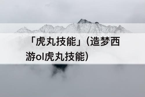 「虎丸技能」(造梦西游ol虎丸技能)