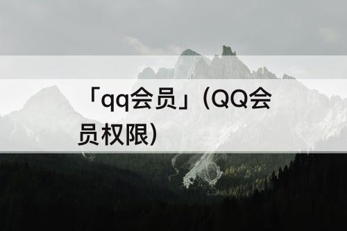 「qq会员」(QQ会员权限)