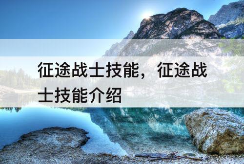 征途战士技能，征途战士技能介绍