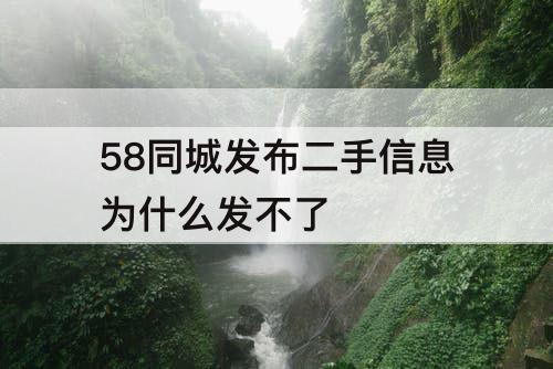 58同城发布二手信息为什么发不了