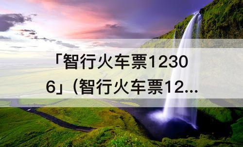 「智行火车票12306」(智行火车票12306抢票软件是不是官方网站)
