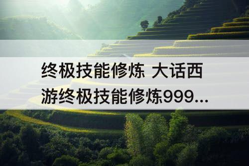 终极技能修炼 大话西游终极技能修炼999和1999区别