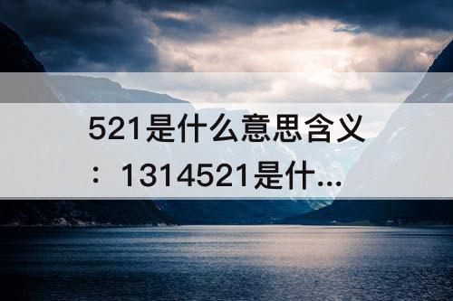 521是什么意思含义：1314521是什么意思含义百度知道