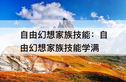 自由幻想家族技能：自由幻想家族技能学满