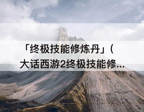 「终极技能修炼丹」(大话西游2终极技能修炼丹投放)