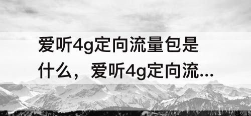 爱听4g定向流量包是什么，爱听4g定向流量包是什么软件