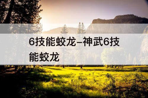 6技能蛟龙-神武6技能蛟龙