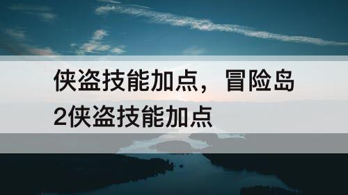 侠盗技能加点，冒险岛2侠盗技能加点