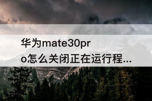 华为mate30pro怎么关闭正在运行程序
