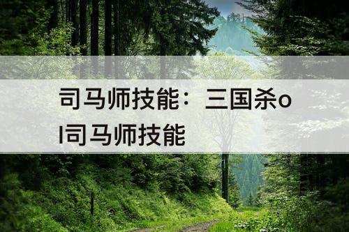 司马师技能：三国杀ol司马师技能