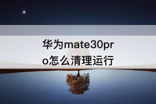 华为mate30pro怎么清理运行