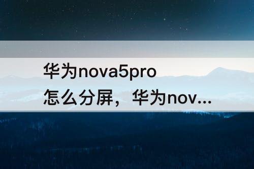 华为nova5pro怎么分屏，华为nova5pro怎么分屏顶部切换输入法