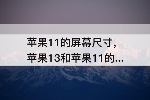 苹果11的屏幕尺寸，苹果13和苹果11的屏幕尺寸