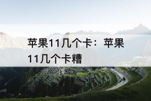 苹果11几个卡：苹果11几个卡糟