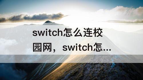 switch怎么连校园网，switch怎么连校园网网线