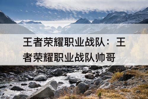 王者荣耀职业战队：王者荣耀职业战队帅哥
