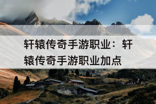 轩辕传奇手游职业：轩辕传奇手游职业加点