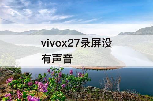 vivox27录屏没有声音