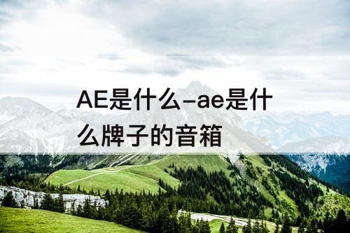AE是什么-ae是什么牌子的音箱