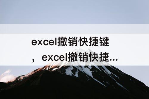 excel撤销快捷键，excel撤销快捷键变灰色